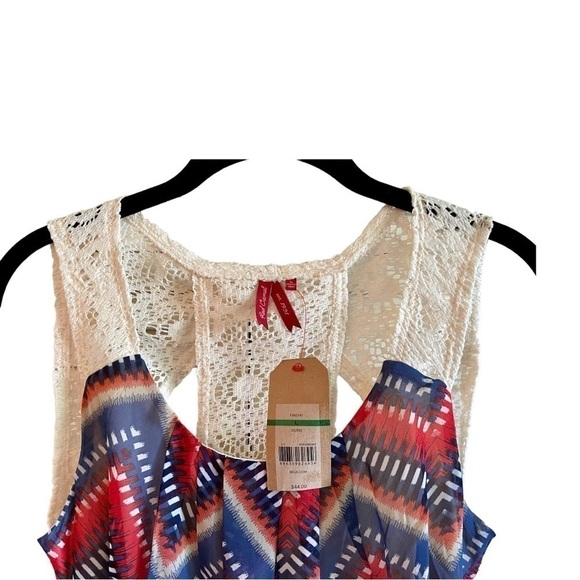 RED CAMEL, NWT, WOMENS CHEVRON PRINT, MINI DRESS WITH BELT. SIZE L - Picture 9 of 11